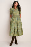 Forest Green Floral Bennett Midi Dress