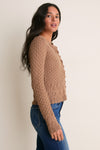 Mocha Pointelle Capucine Cardigan