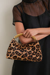 Leopard Metal Handle Rhea Bag