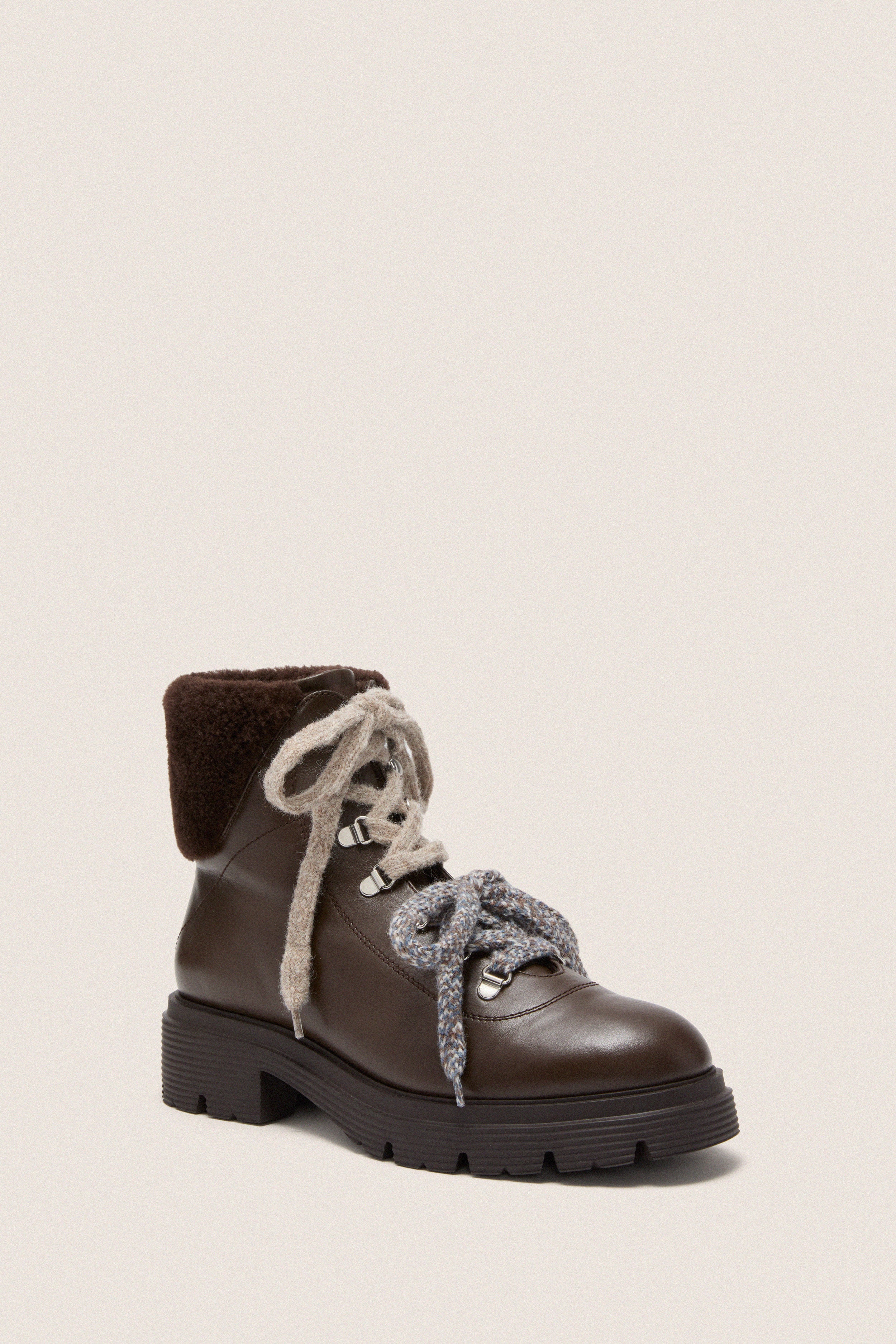 Walnut Hudson Lite Lace Up Booties | Stuart Weitzman