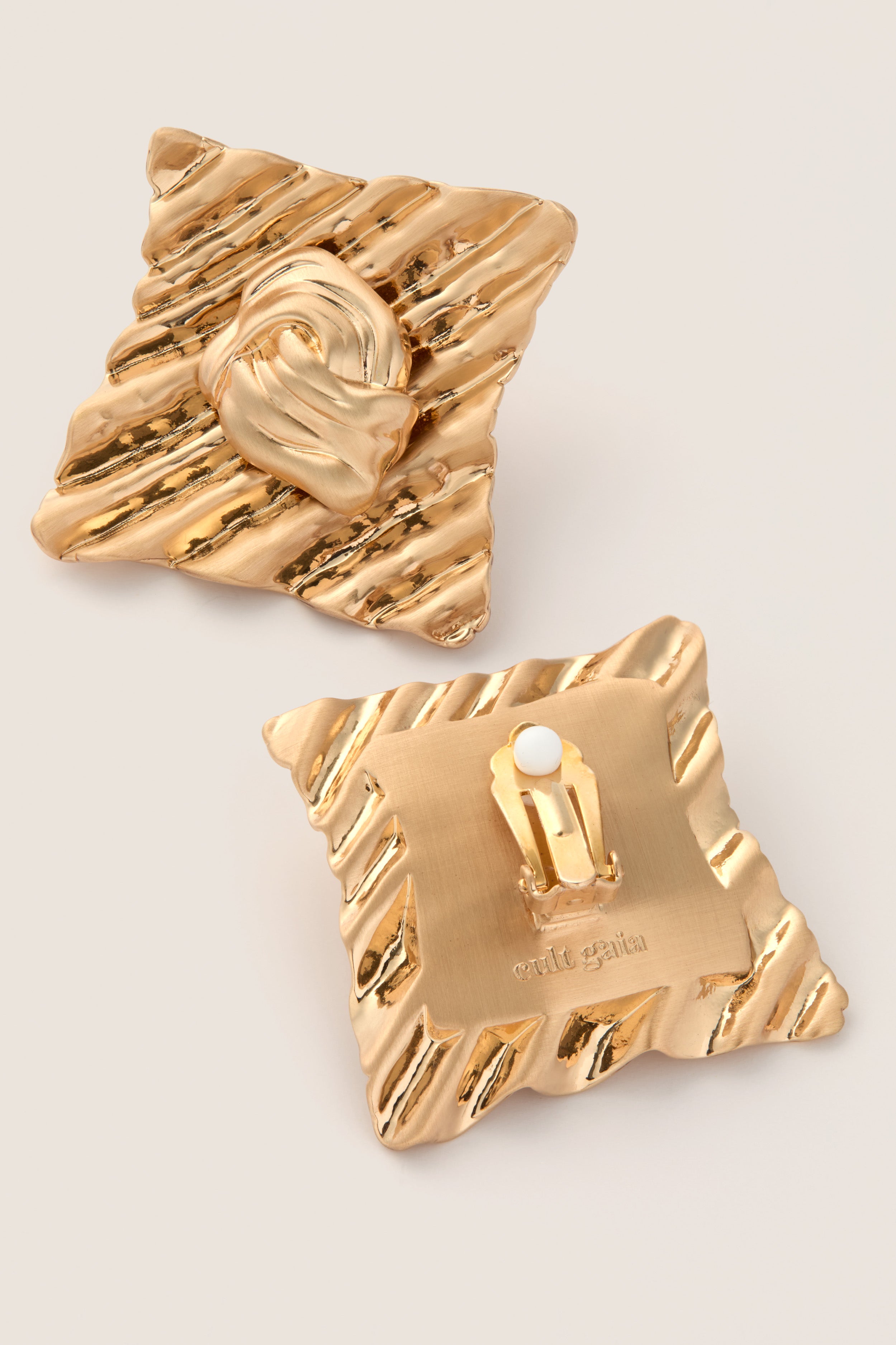 Brushed Brass Naydine Earrings