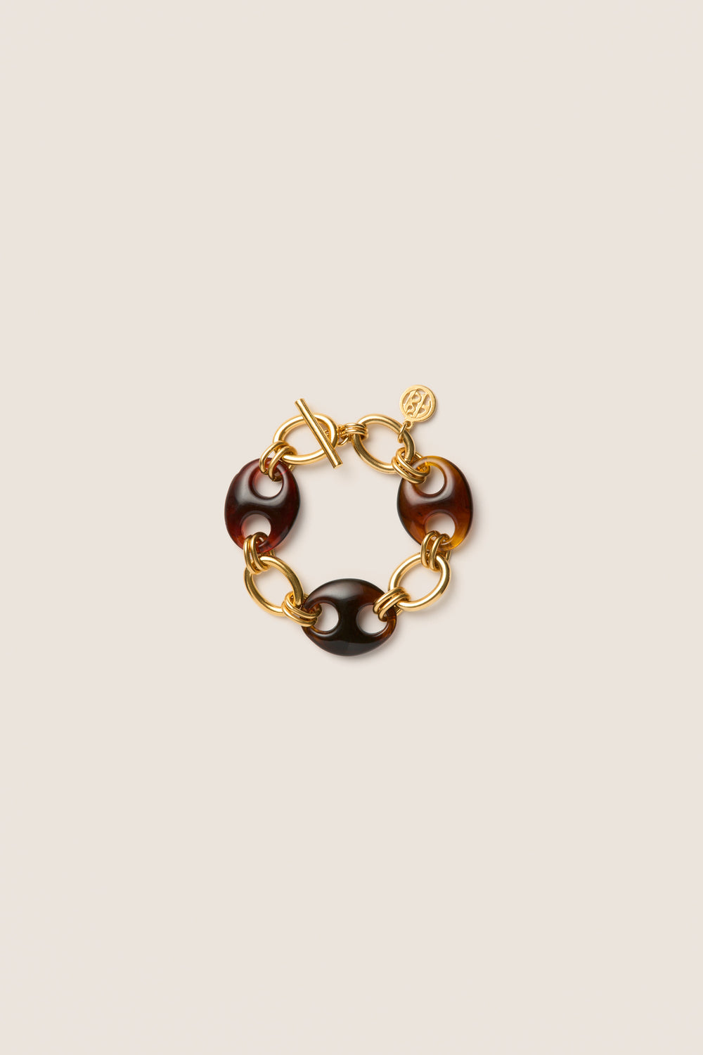 Tortoise and Gold Chain Bracelet