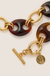 Tortoise and Gold Chain Bracelet