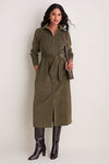 Olive Wide Wale Corduroy Tara Shirt Dress
