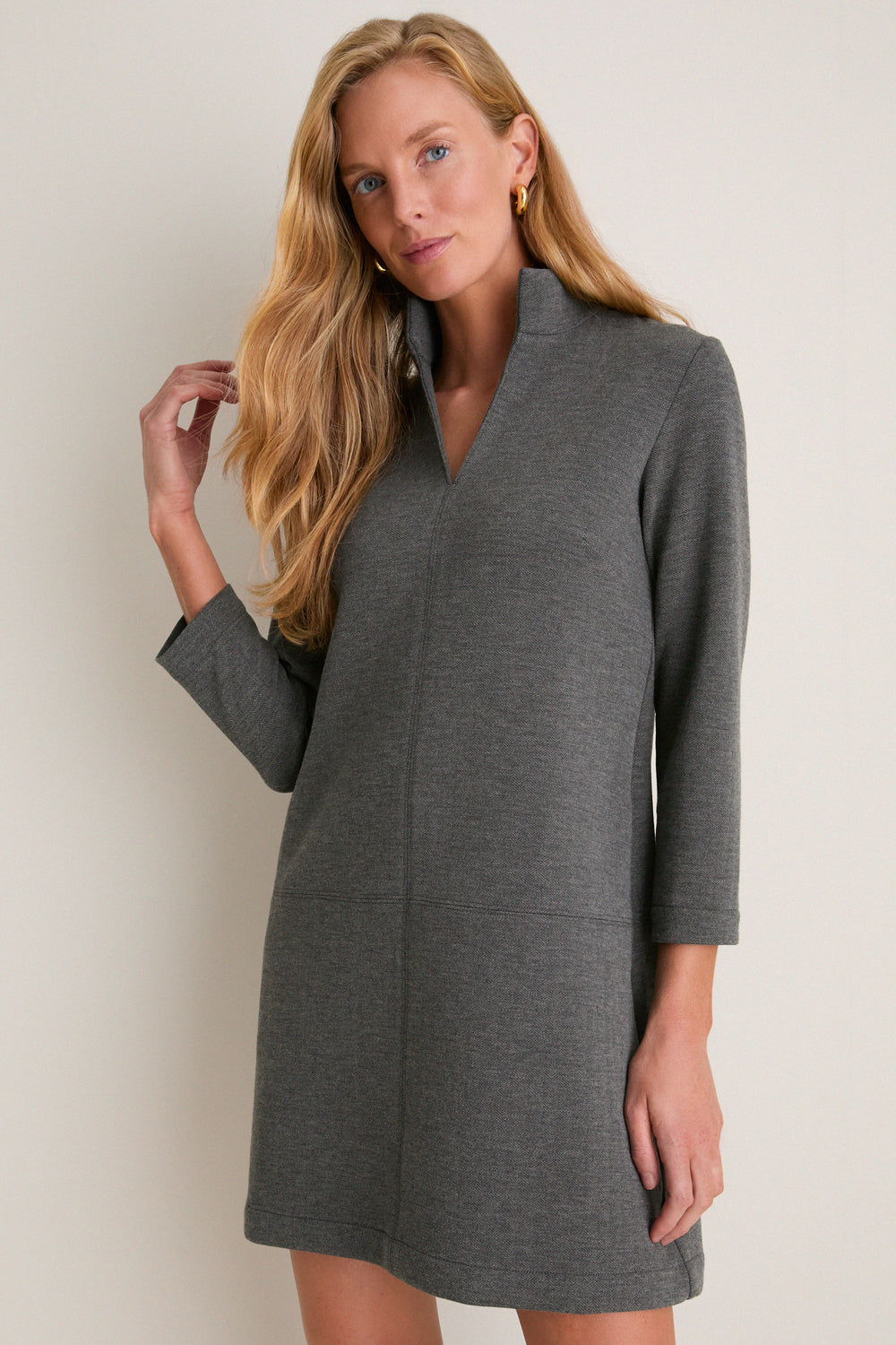 tuckernuck dresses: stylish & classic styles for every occasion Charcoal Knit Herringbone Clifton Dress Charcoal / L Opaque 100% Cotton (inner) Care color:Dark Grey Men's Black Leather Penny Maxi dress