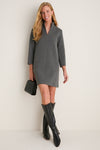 Charcoal Knit Herringbone Clifton Dress