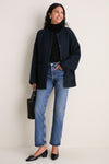 Navy Boucle Barrett Coat