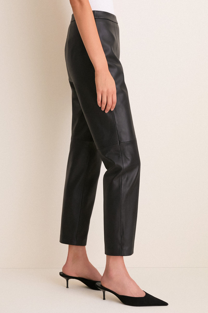 Black Leather Preston Pant