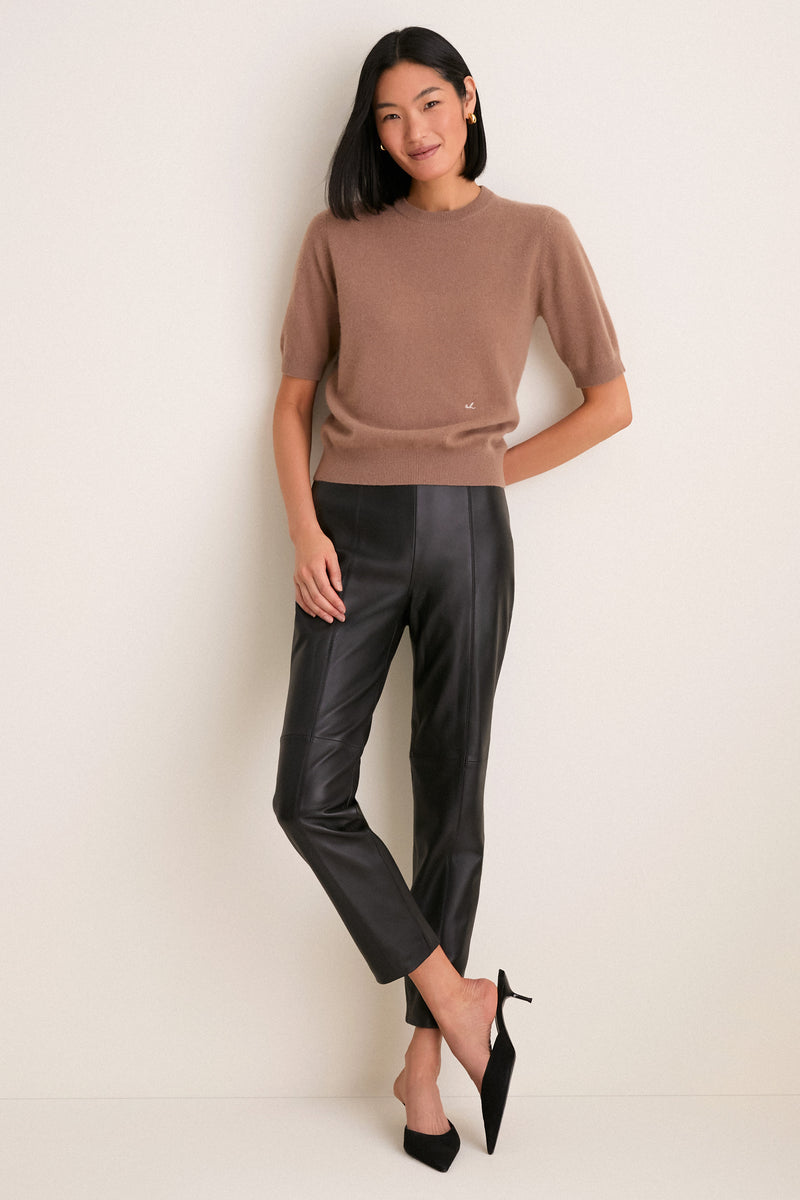 Black Leather Preston Pant