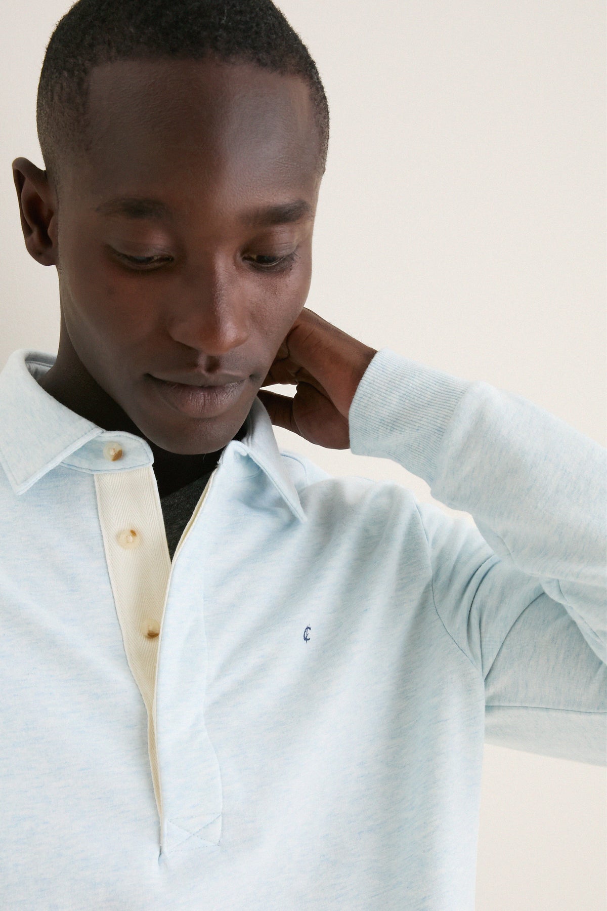 Heathered Ice Collared Sweatshirt