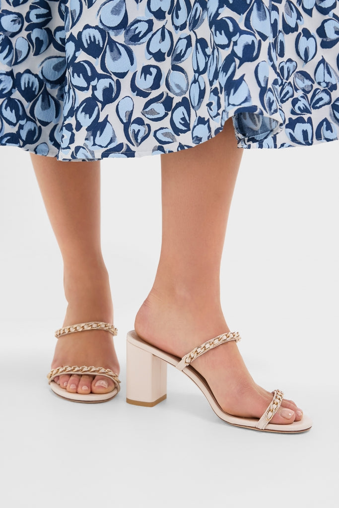 Linen Soluxe Crystal Slide Heels