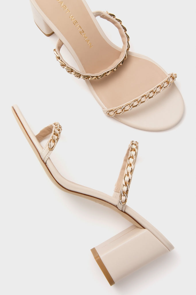 Linen Soluxe Crystal Slide Heels