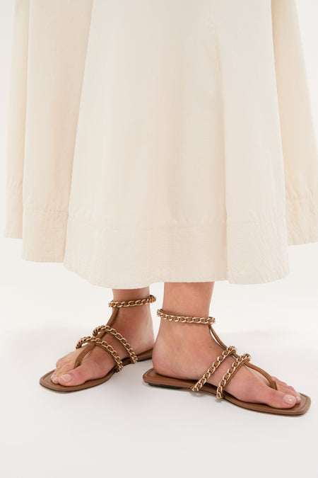 Toasted Almond Soluxe Crystal Sandals