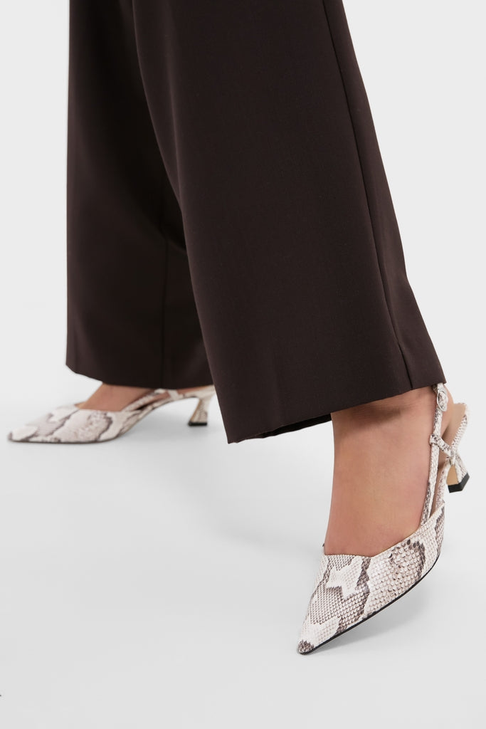 Cream Printed Snake Vinnie 50 Slingback Heels