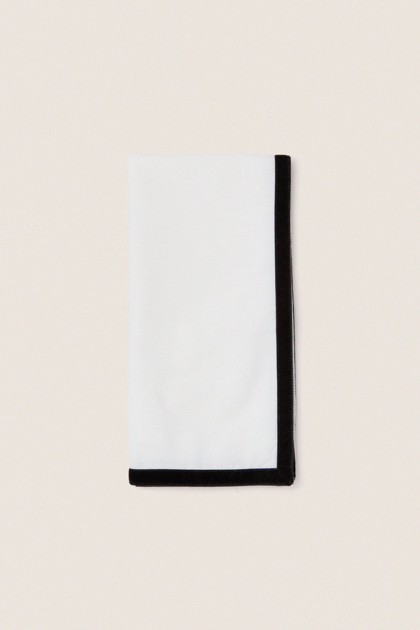 Black Velvet Trim Napkins Set of 4