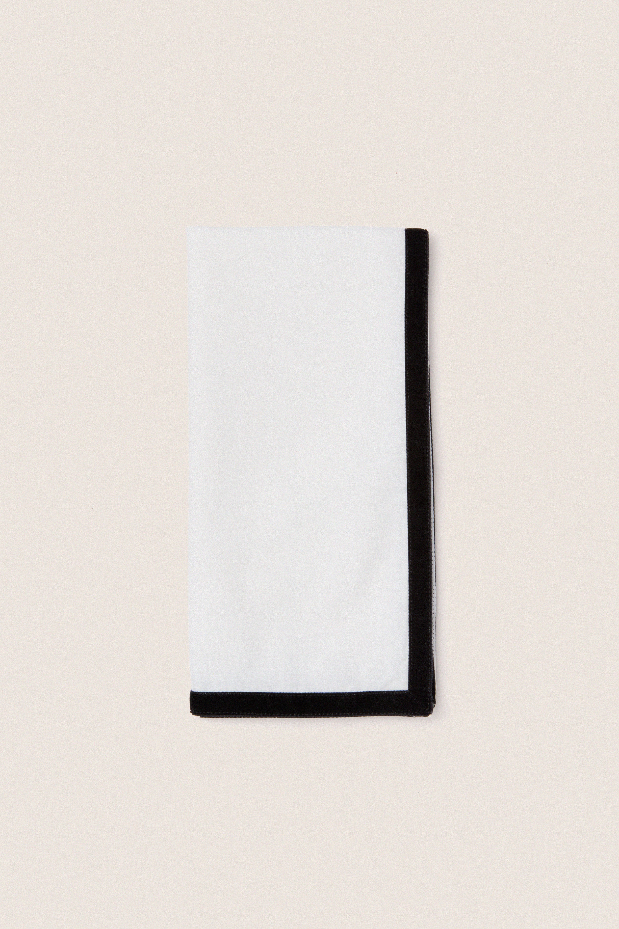 Black Velvet Trim Napkins Set of 4