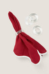 Cranberry and White Scalloped Napkins Set of 4