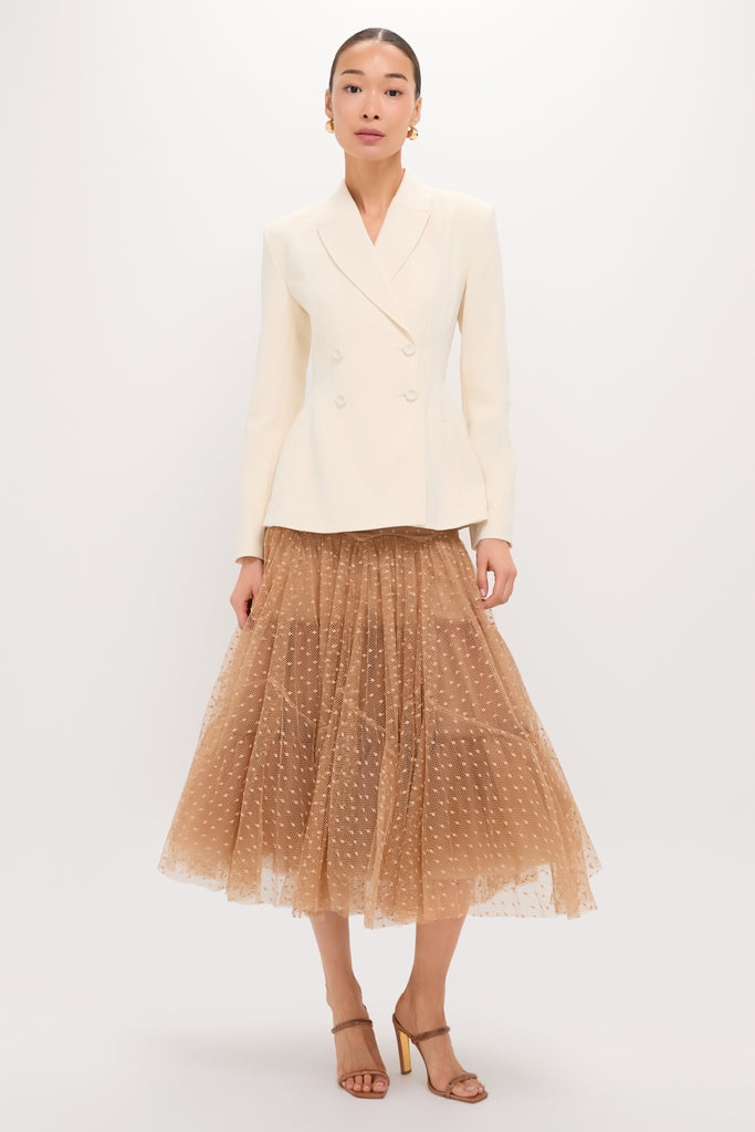 Sand Naomi Tulle Midi Skirt