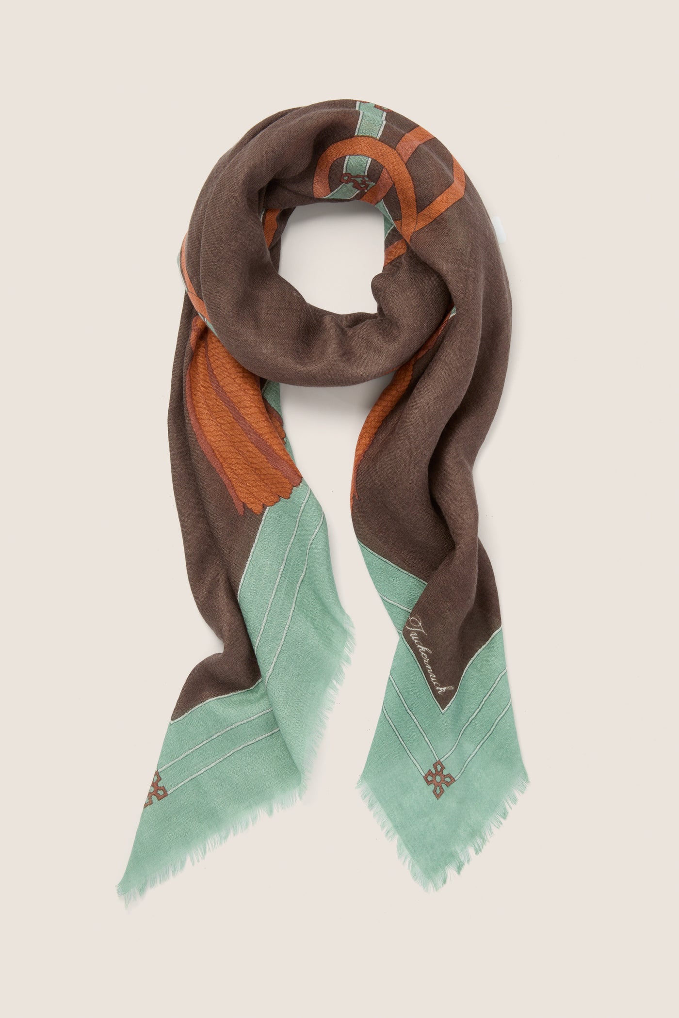 French Tassel Silk Cashmere Blend Large Scarf
