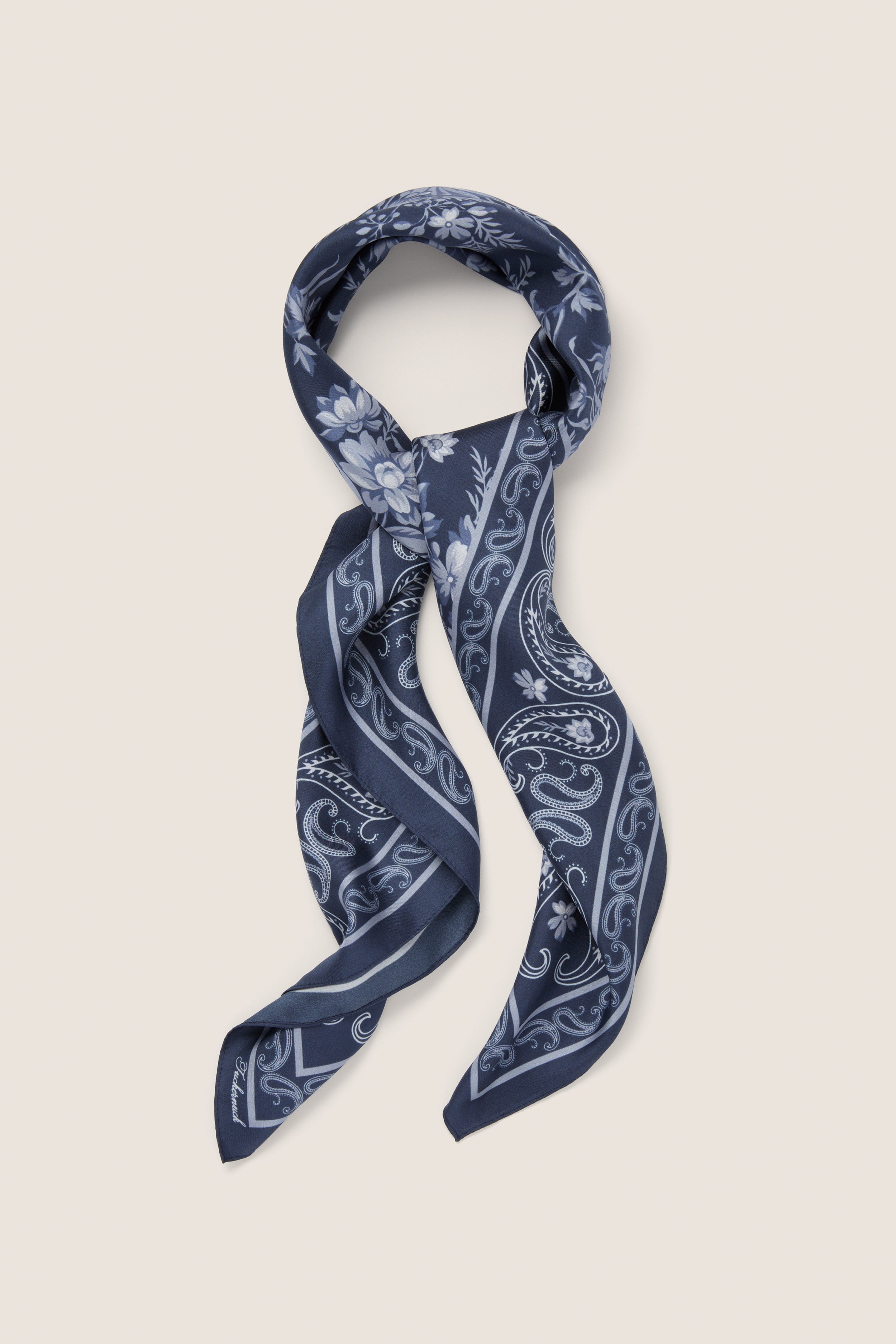 Navy Floral Bandana Medium Silk Scarf | Tuckernuck Accessories