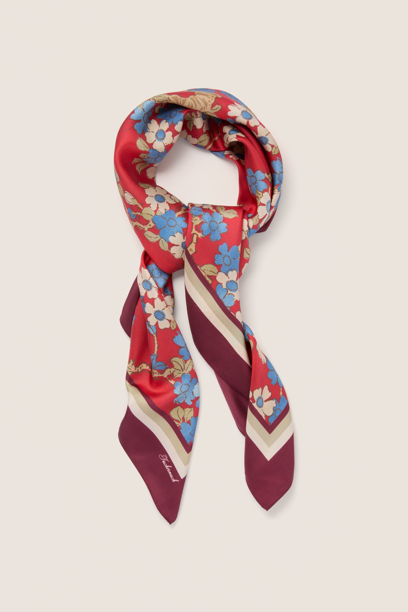 Scarlet Sakura Medium Silk Scarf