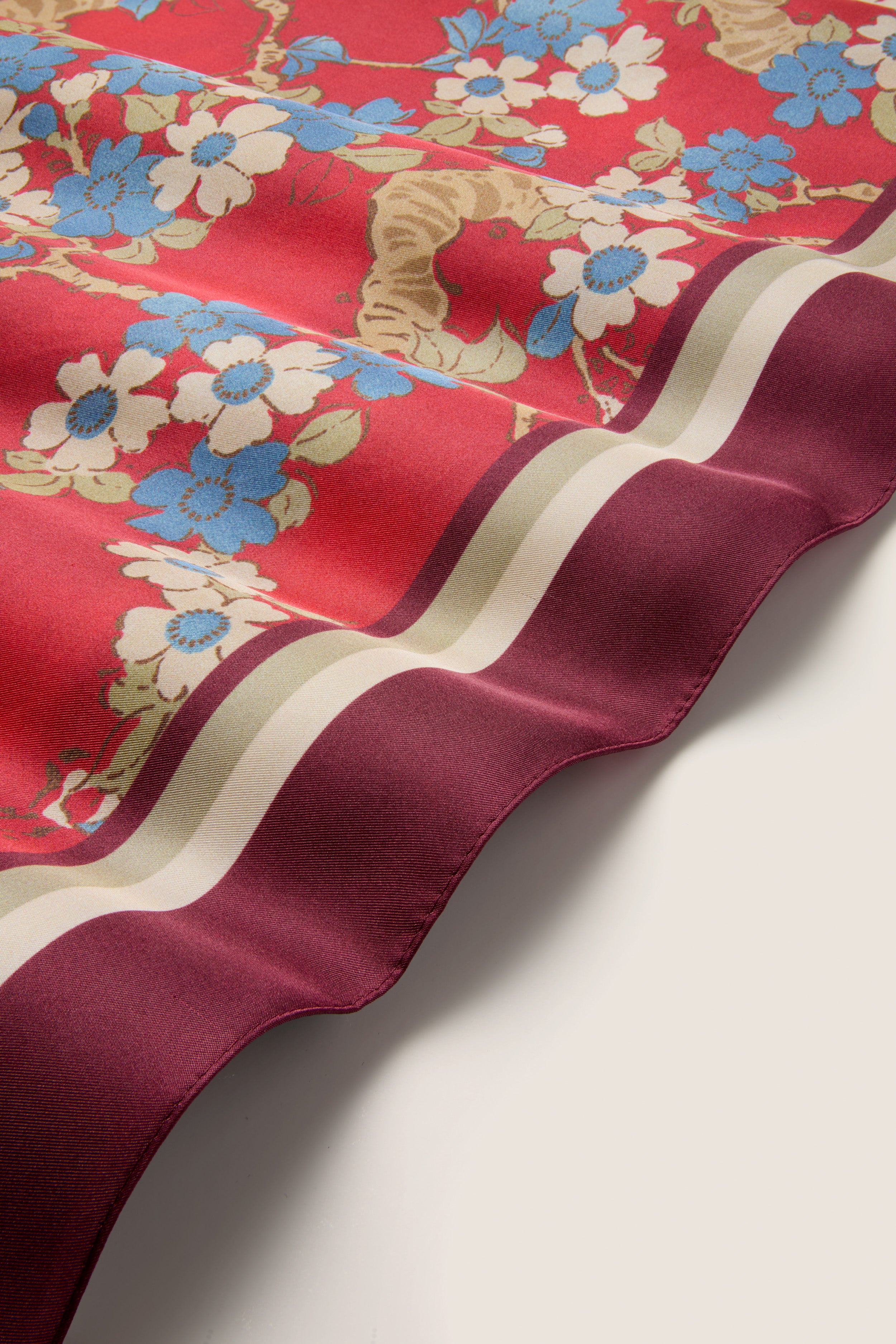 東京片倉 シルク TOKYO KATAKURA SILK TOP Scarlet Sakura Medium Silk Scarf | Tuckernuck Accessories