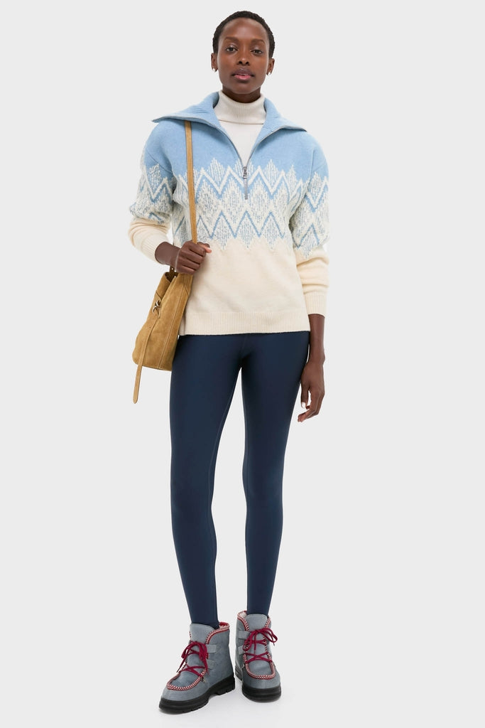 Ashley Blue Hedda Fairisle Half Zip sweater exudes classic, effortless style. Pairing fun patterns with high-end comfort, it's perfect for a chic, wintery-casual look.