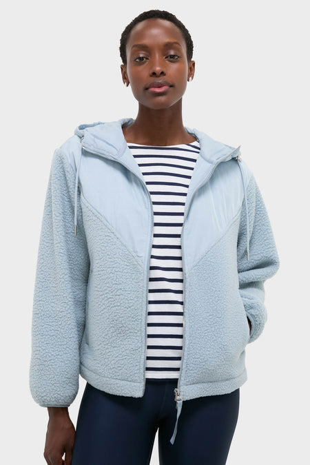 Ashley Blue Rosia Fleece Hoodie exudes effortless style with its plush texture and classic quilted design, perfect for fun, high-end everyday wear.