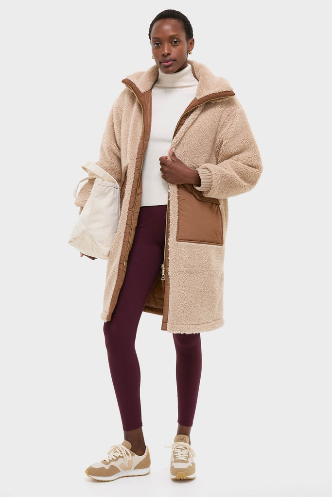 Light Taupe and Cocoa Dust Theia Reversible Coat | Varley