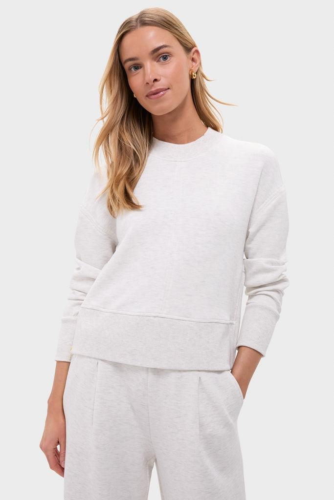 Ivory Marl Philippe Crop Sweatshirt