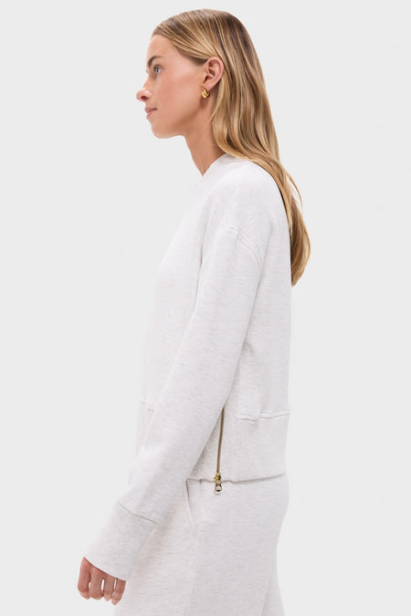 Ivory Marl Philippe Crop Sweatshirt
