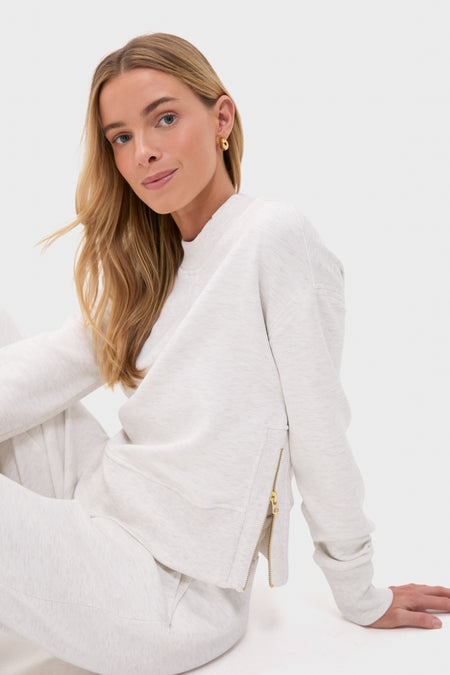 Ivory Marl Philippe Crop Sweatshirt