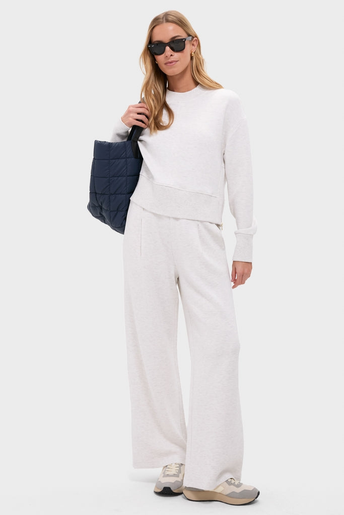 Ivory Marl Philippe Crop Sweatshirt