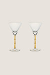 Amber Bamboo Martini Glasses Set of 2