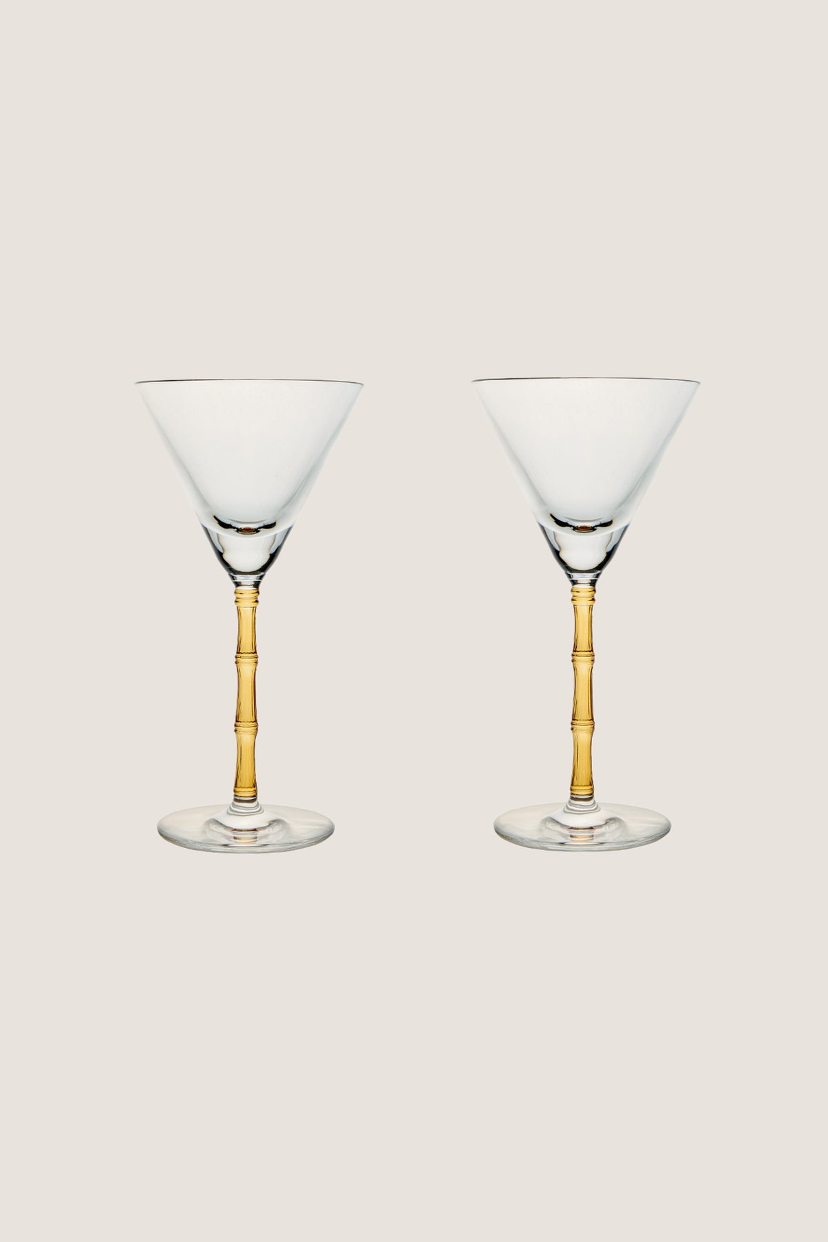 Amber Bamboo Martini Glasses Set of 2