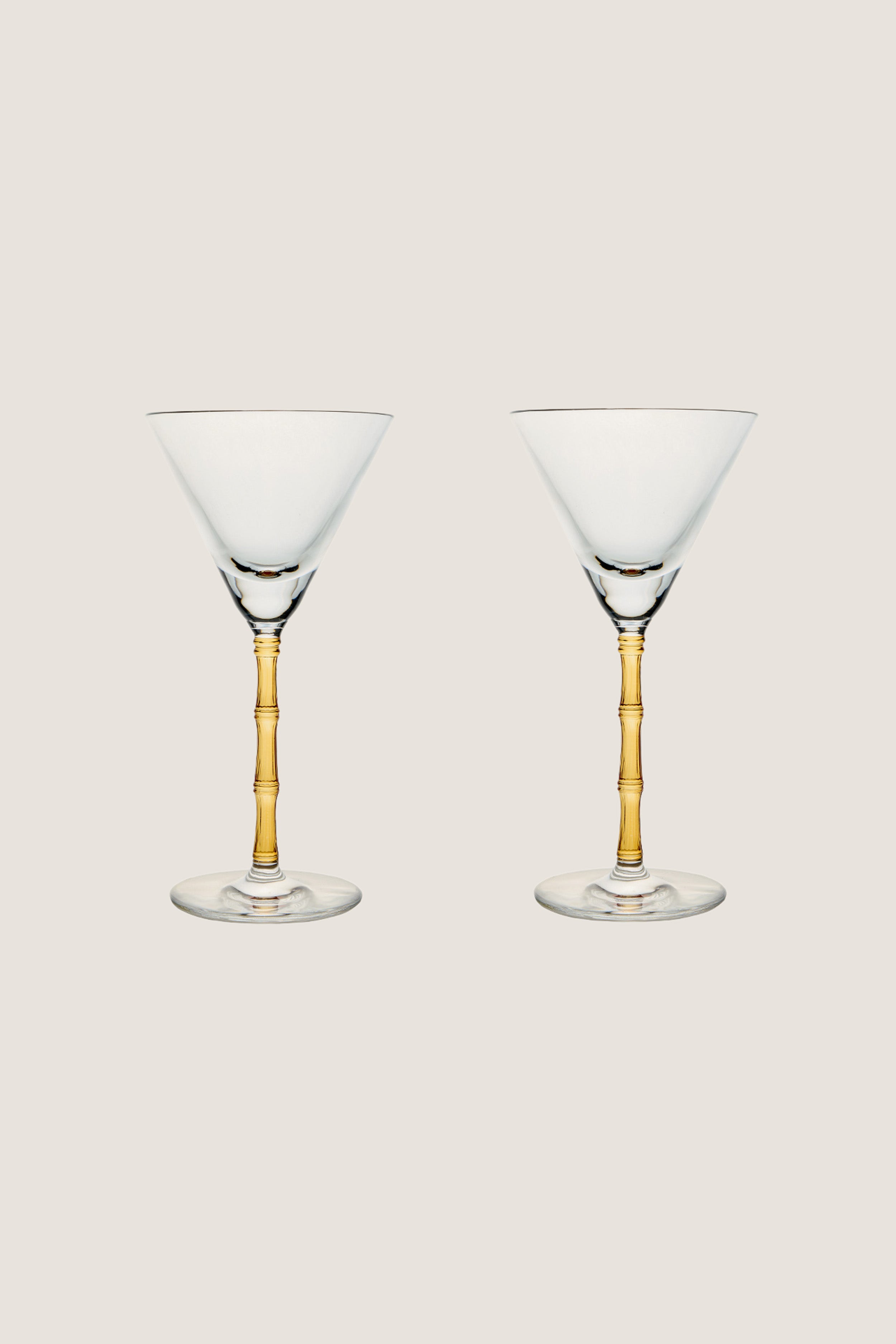 Amber Bamboo Martini Glasses Set of 2