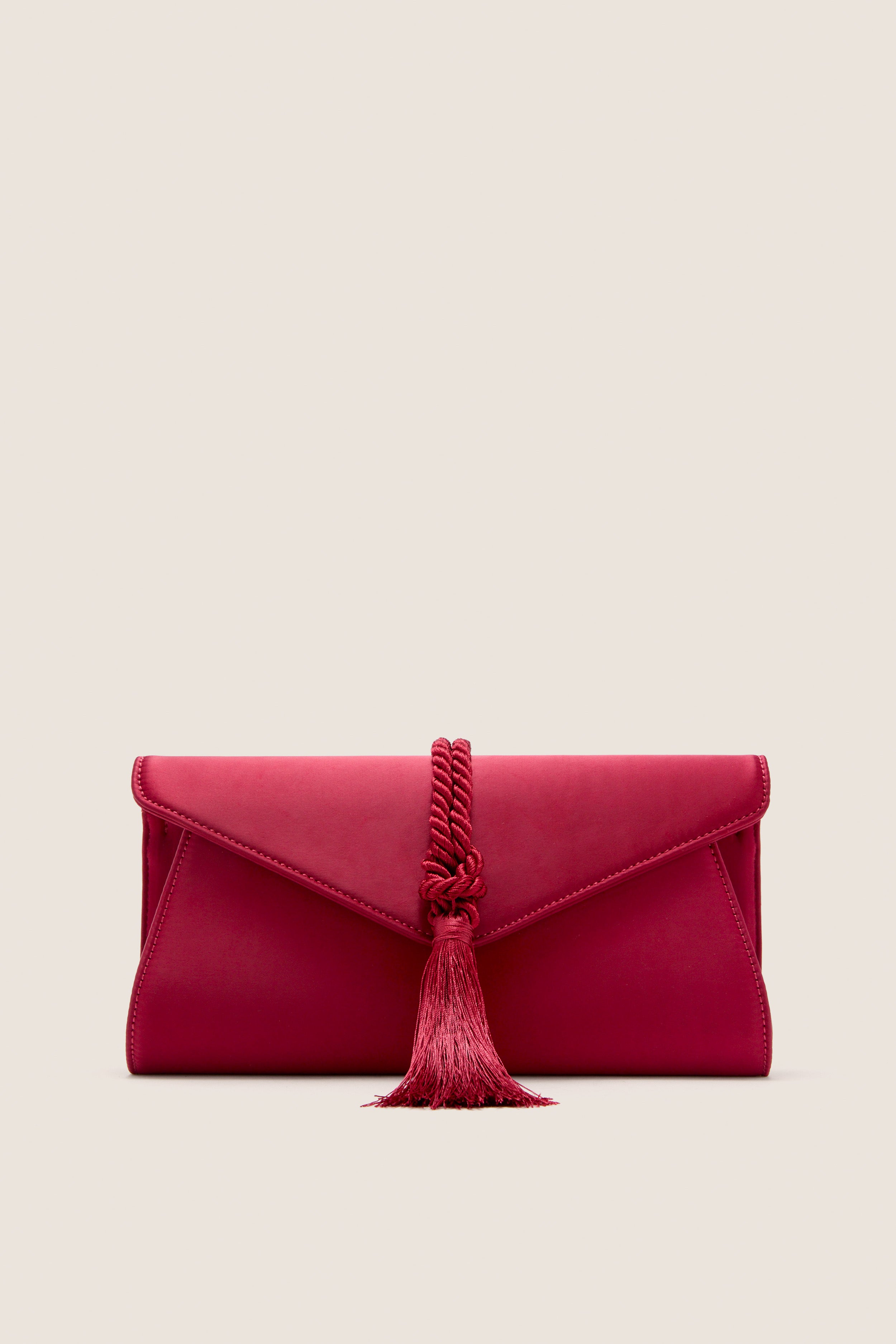 Cranberry Satin Gabrielle Clutch | Tuckernuck Accessories