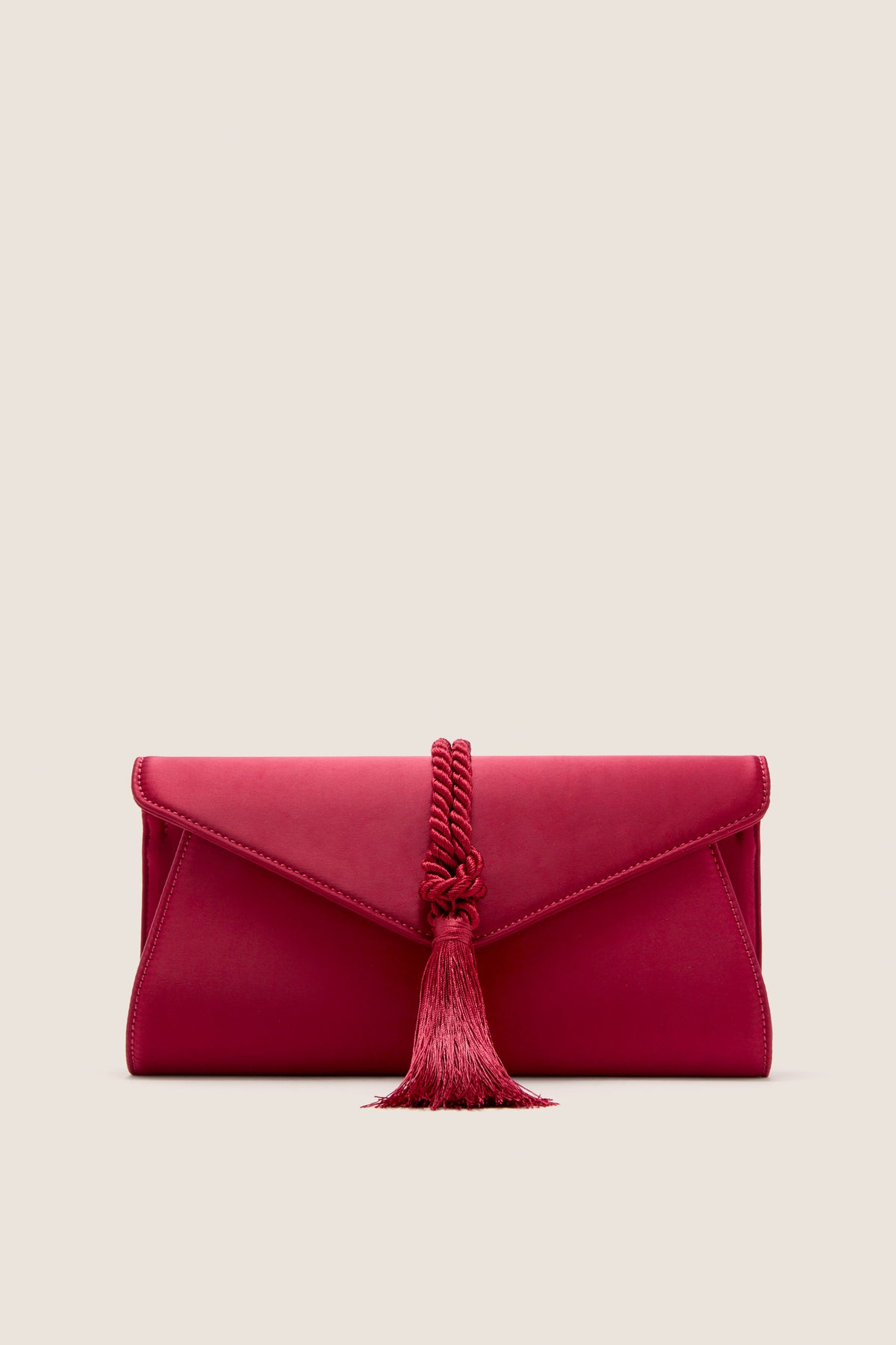 Cranberry Satin Gabrielle Clutch