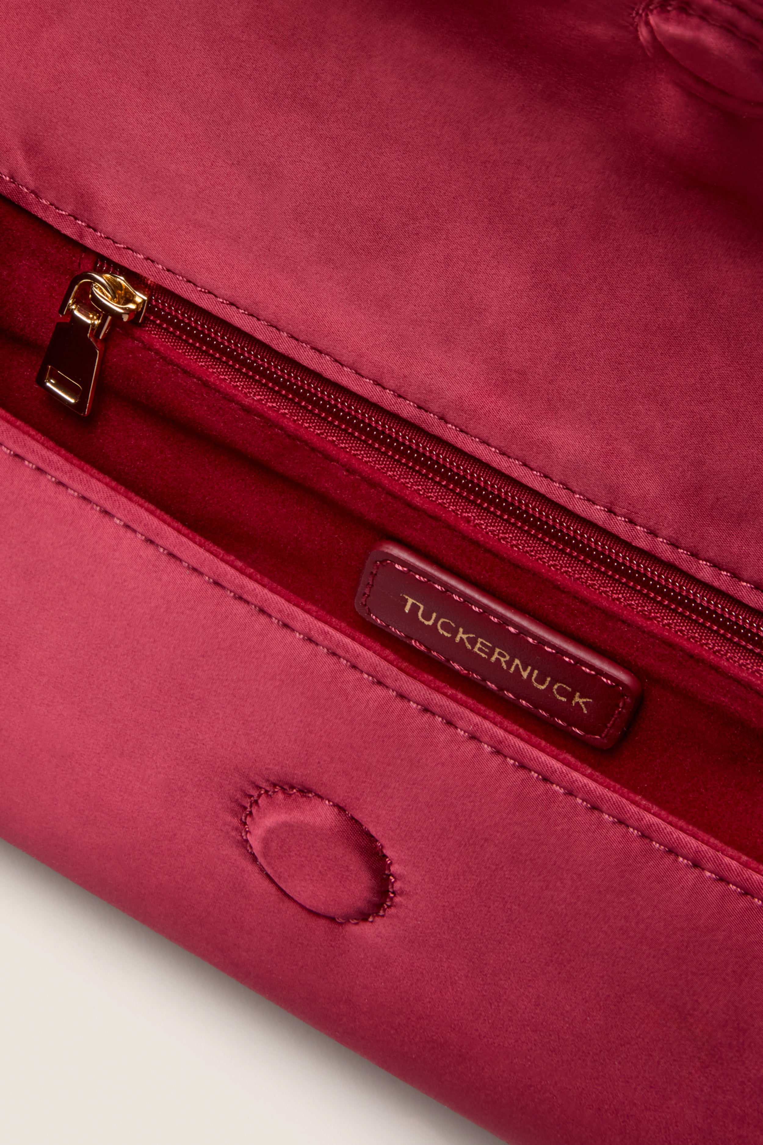 Cranberry Satin Gabrielle Clutch
