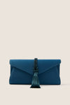 Peacock Blue Satin Gabrielle Clutch