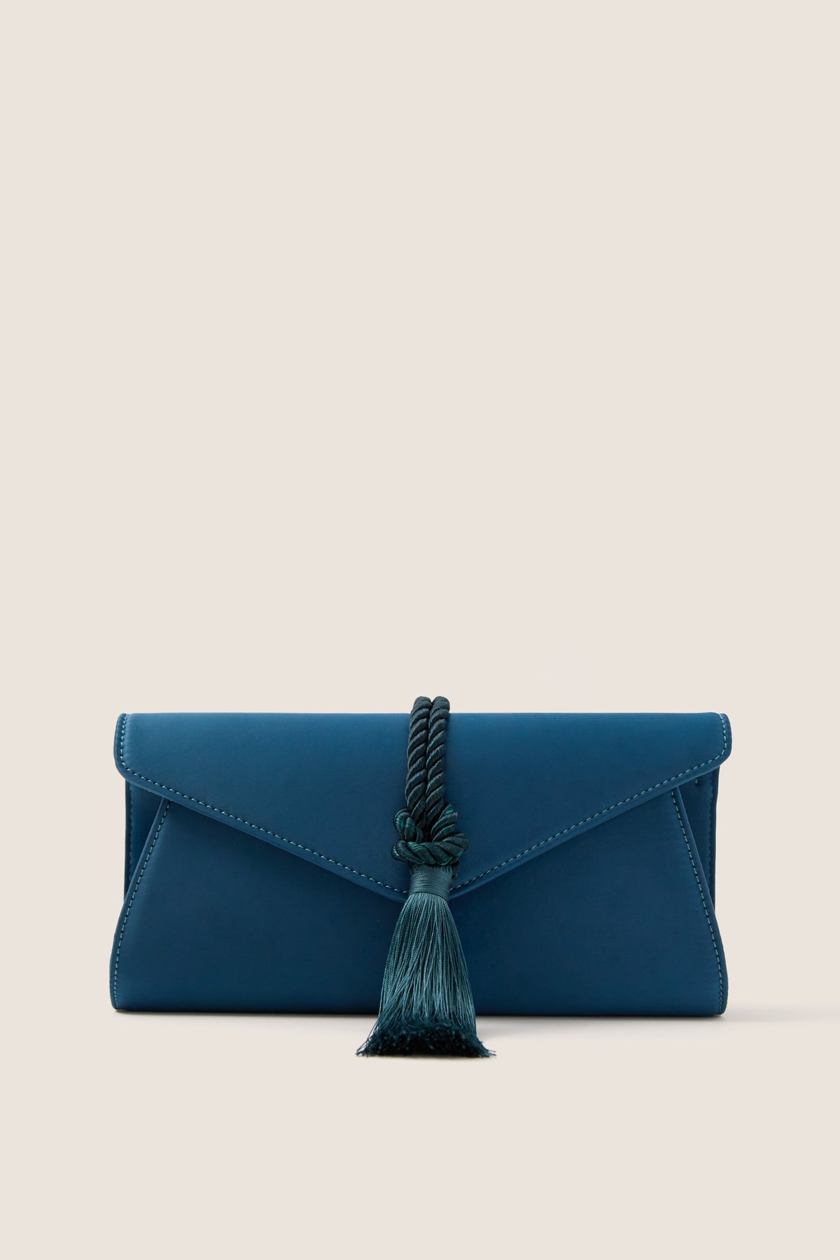 Peacock Blue Satin Gabrielle Clutch