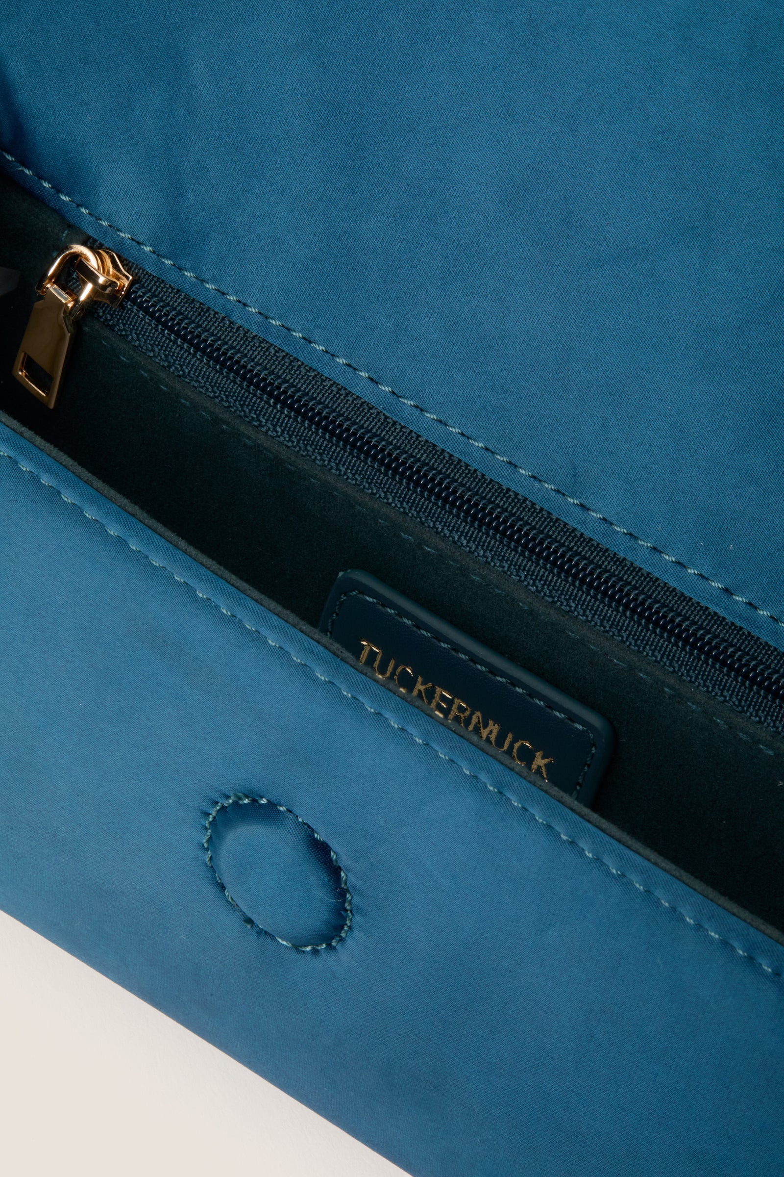 Peacock Blue Satin Gabrielle Clutch