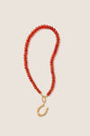 Exclusive Red Carnelian Gemstone Necklace with Horseshoe Charm