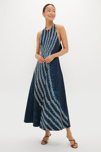 Indigo Mariner's Knot Halter Marlena Dress
