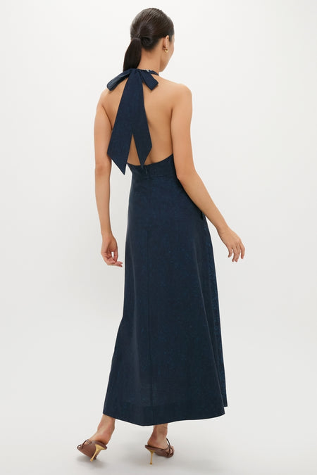 Indigo Mariner's Knot Halter Marcie Dress