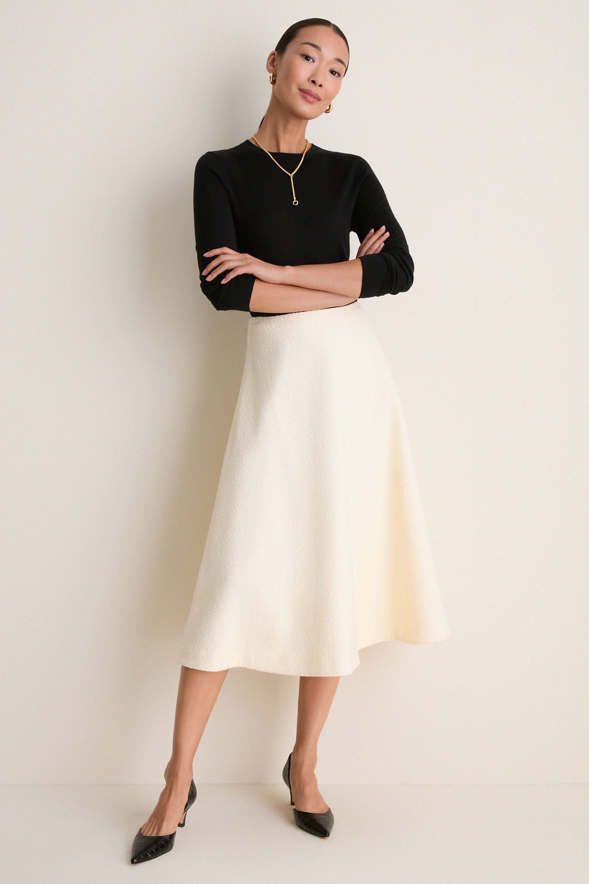 Cream Boucle Nicolette Skirt