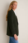 Hunter Green Tweed Herringbone Leo Blazer