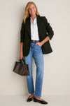 Hunter Green Tweed Herringbone Leo Blazer