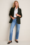 Hunter Green Tweed Herringbone Leo Blazer