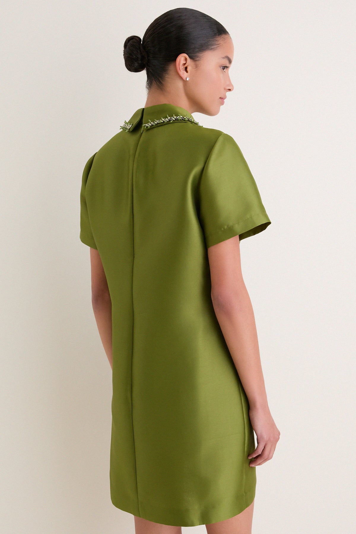 Green Embellished Aurelie Shift Dress